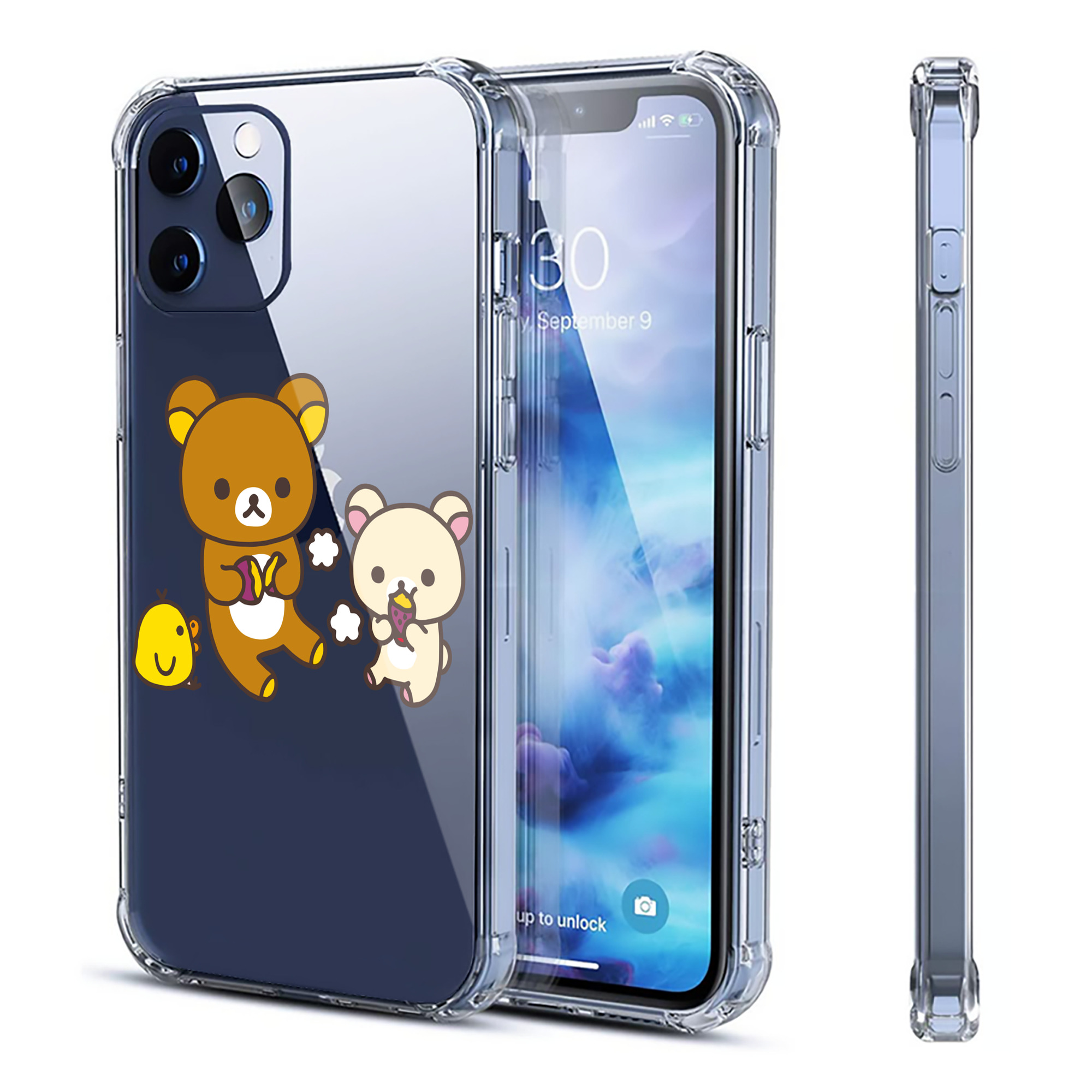 （画像用） リラックマ リラックマ キイロイトリ Rilakkuma Korilakkuma Kiiroitori 【iPhone 12シリーズ対応】透明スマホケース（クリアソフトケース）